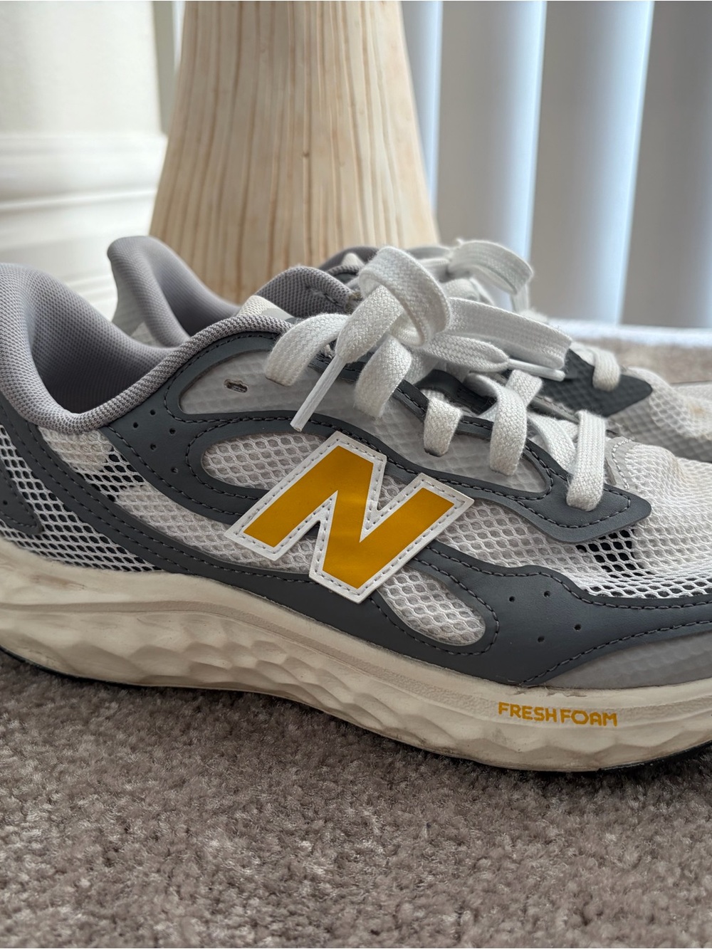 New Balance Gray and Yellow Fresh Foam Sneakers